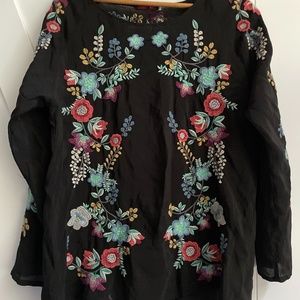 Johnny Was W Silk Embroidered Too